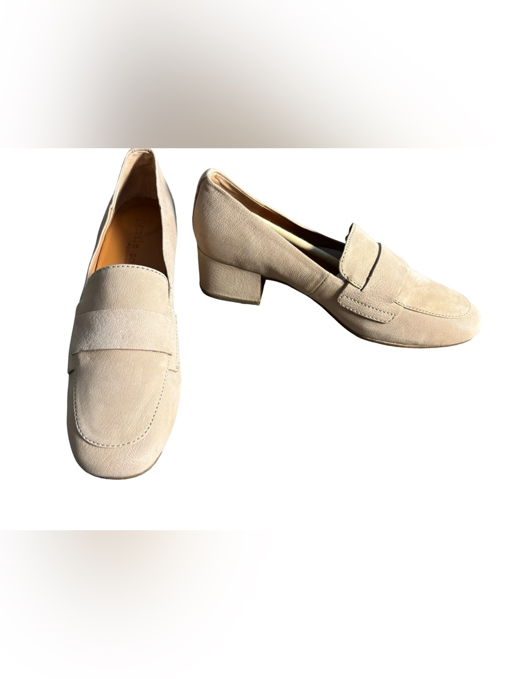 Kenneth Cole Gentle Souls Beige Penny Loafer Heels